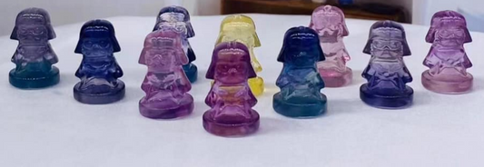 Darth Vader - Fluorita - 1 cm - Microcolección tallada a mano en China - NEW922