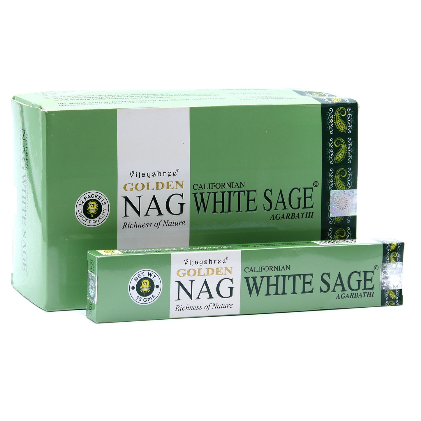 Golden Nag White Sage Incense - Box of 12 Packs 15g - NEW421