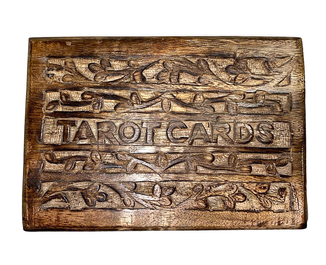 Tarot - Carved Wooden Box - inch - India - NEW322