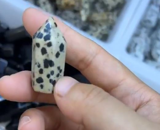 Dalmation Jasper - Single Terminated FAT Points - 20 x 60mm - China - NEW922