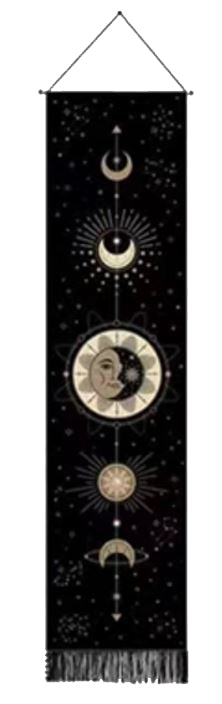 Moon & Sun Tapestry Wall Hanger - 12.5 wide x 51 inch long - 32.5×130cm - China - NEW523