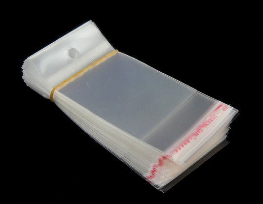 PK/1000 - 3.93 x 5.5 inch CLEAR - LIP & TAPE HEADER BAGS - 1 mil - 10x14cm - Not food grade - NEW922