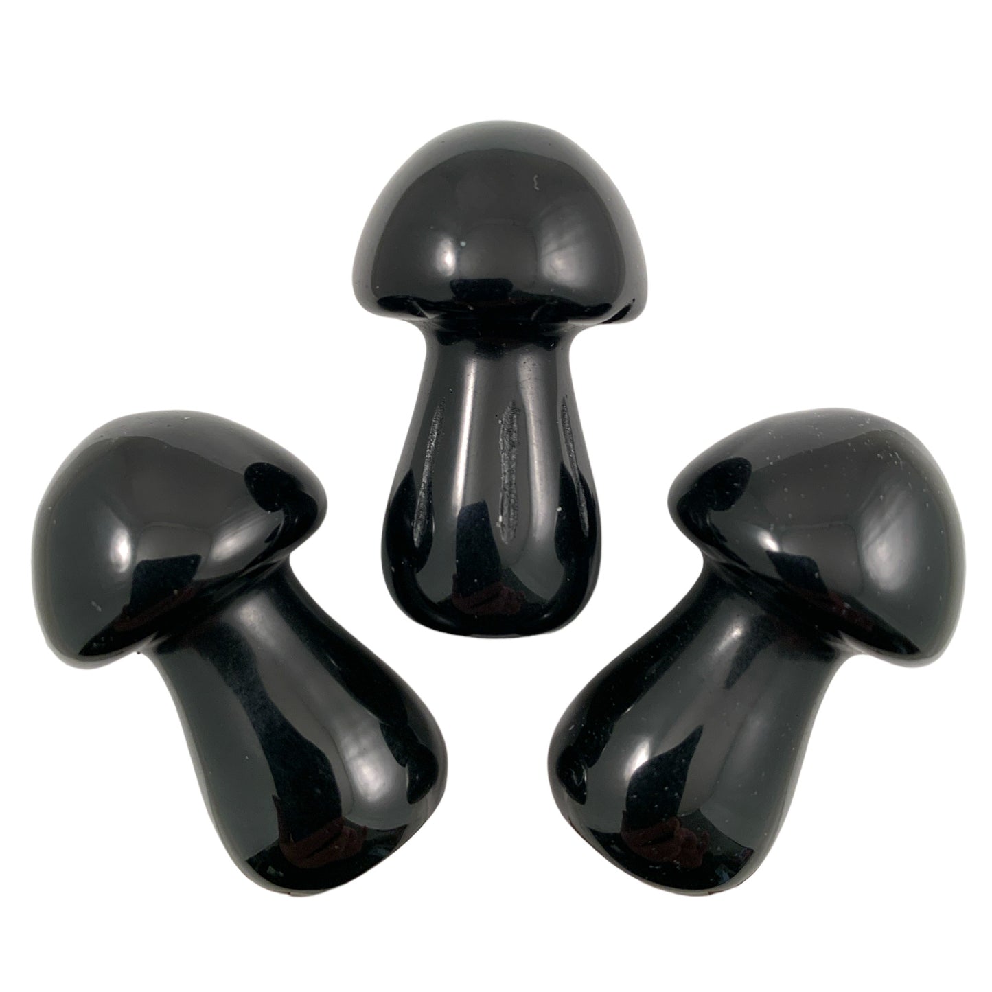 Mushrooms SMALL Black Obsidian - 35mm - Price Each - China - NEW822