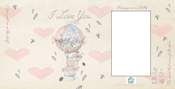 Fromme Bottle Greeting Cards - I Love You - Balloon Bunnies