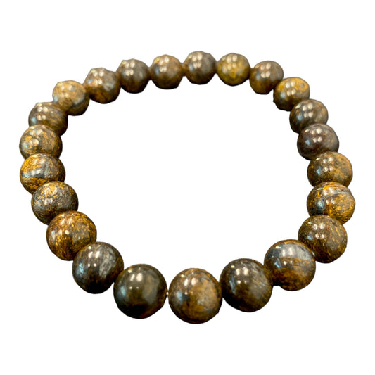 Golden Sheen - 8mm Round Bead Bracelet - 7 inch - China - NEW1223