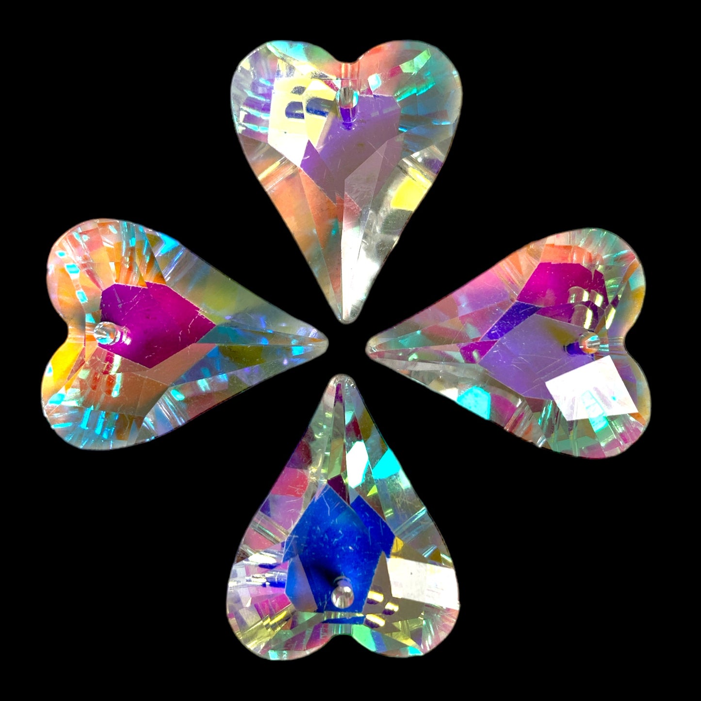 K9 Aura Crystal Hanger - Heart - Colorful - 3cm - China - NEW423