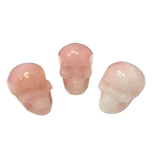 Skull - ROSE QUARTZ - Extra Small 30Hx40Lx28mm wide - China - NEW722