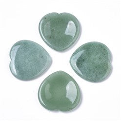 Green Aventurine Heart Worry Stones - 40mm - China - NEW722