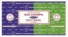 Satya Combo Series - Holy Basil & Nag Champa Incense - Box of 12 Packs Each pack contains 8gms of each scent - 16g NEW421