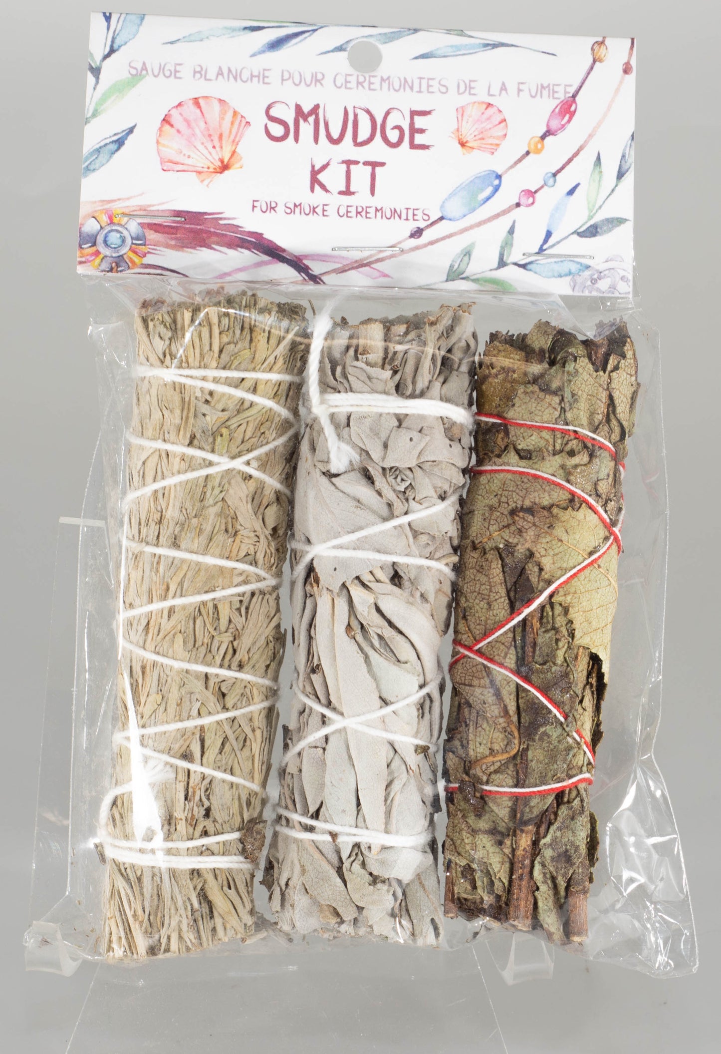 Pack of 3 Assorted Smudge Sticks - White Sage - Blue Sage - Dark Yerba Santa - 4 inches long